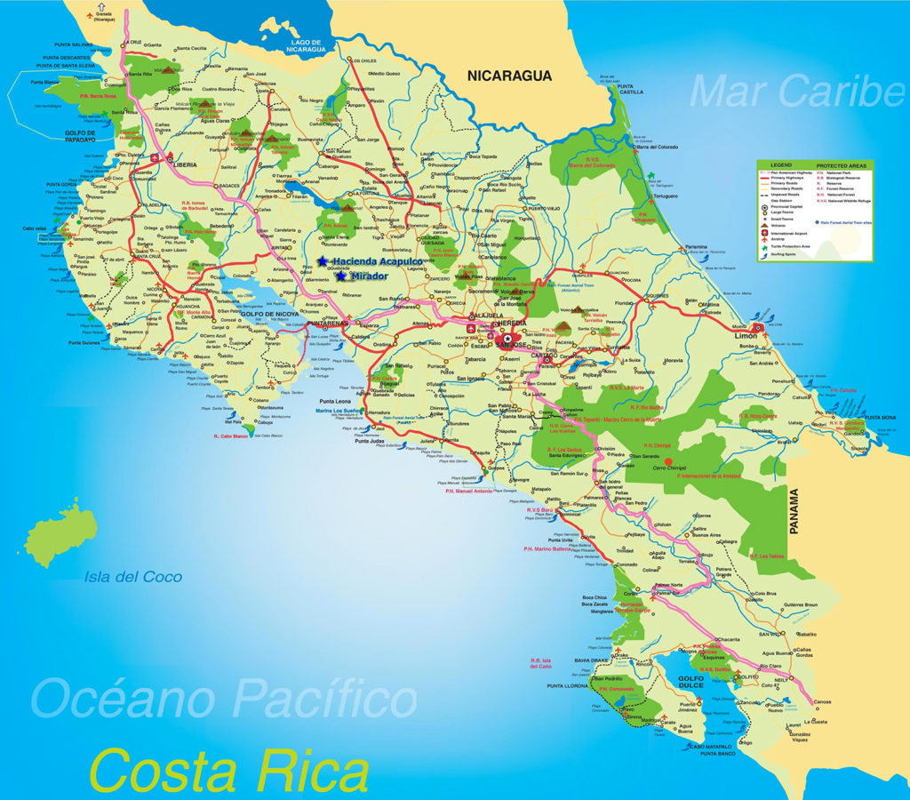 Map of Costa Rica – Willie's Tours CR